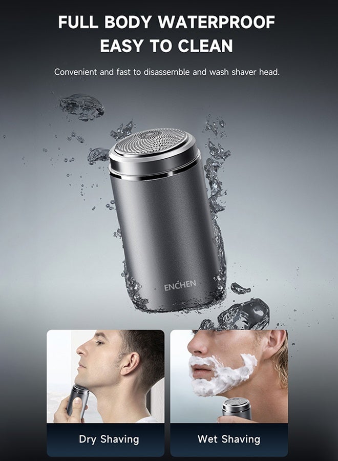 ماكينة حلاقة كهربائية صغيرة، ماكينة حلاقة محمولة قابلة لإعادة الشحن عبر USB ومقاومة للماء للرجال، مناسبة للمنزل والمكتب والسيارة والسفر، Z3 - Image 3