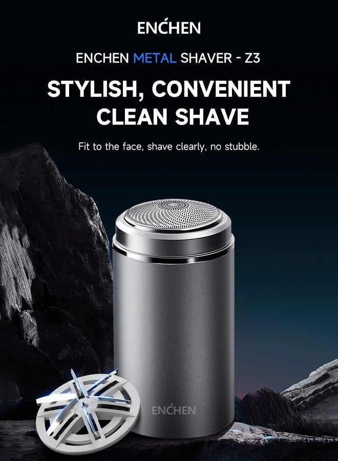ماكينة حلاقة كهربائية صغيرة، ماكينة حلاقة محمولة قابلة لإعادة الشحن عبر USB ومقاومة للماء للرجال، مناسبة للمنزل والمكتب والسيارة والسفر، Z3 - Image 1
