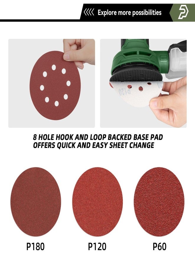 Prostormer 5-Inch Random Orbital Sander with 21PCS Sandpapers, 8000-13000RPM, 2.6AMP Palm Sander with 6 Variable Speeds, Dust Collection For Polishing, Sanding - Image 4