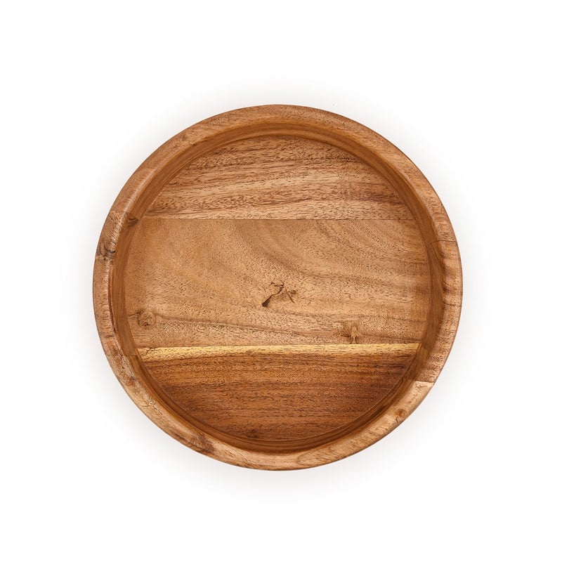 Kimona Decorative Bowl Acacia Wood Hand Carved Home Decor for Dining Table Center, Living Room, Kitchen DÃ©cor (8"x 8" x 2.5") - Image 2