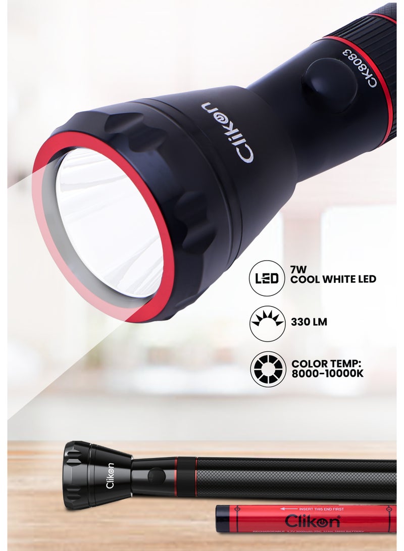 فلاشلايت/ مصباح/ ضوء تخييم قابل لإعادة الشحن من كليكون مع هيكل من الألمنيوم وبطارية ليثيوم أيون بسعة 3000 مللي أمبير، مدى 200 متر - view 2