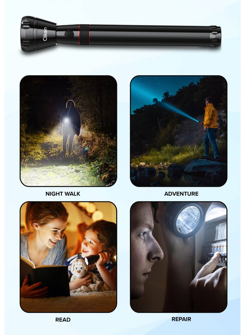فلاشلايت/ مصباح/ ضوء تخييم قابل لإعادة الشحن من كليكون مع هيكل من الألمنيوم وبطارية ليثيوم أيون بسعة 3000 مللي أمبير، مدى 200 متر - view 5