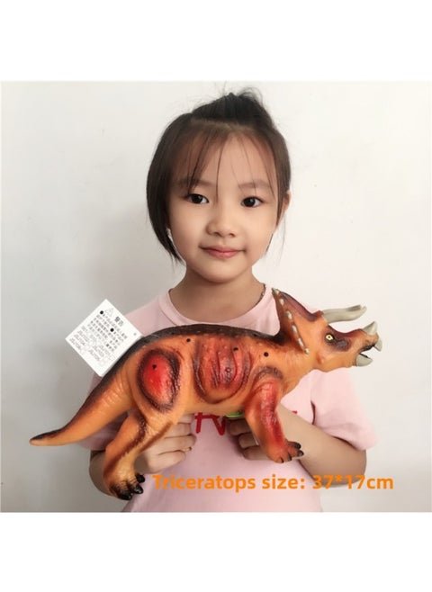 A Generation Of Large Simulation Soft Glue Will Be Called Dinosaur Cotton Fall-resistant Model Toy Tyrannosaurus Rex-Color:Small Triceratops Plus A Pack Of Dragons
