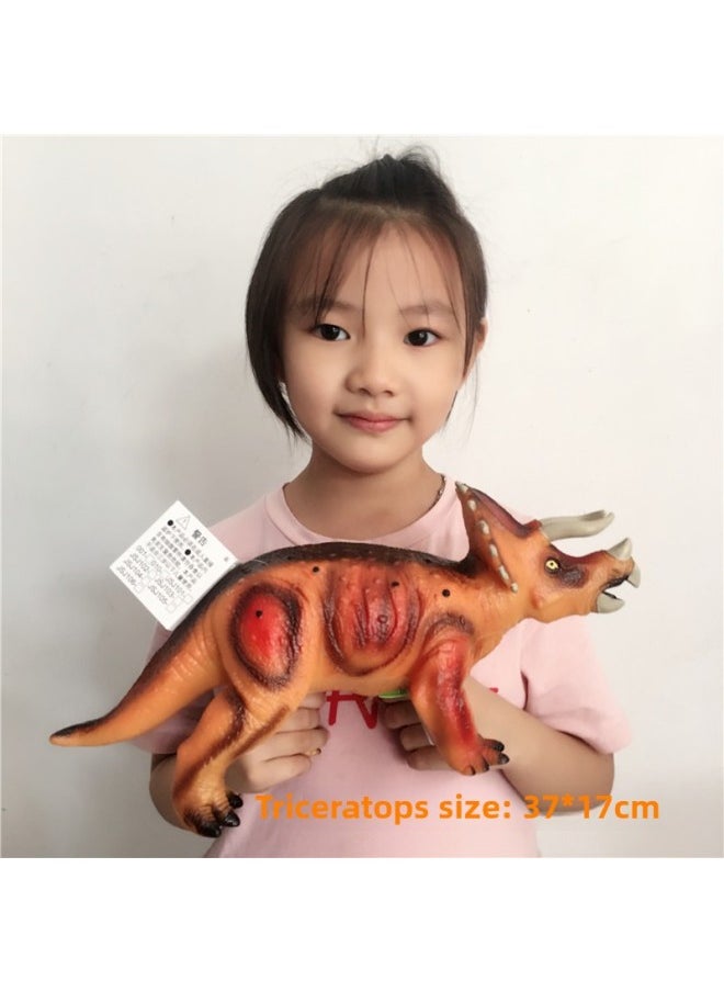 A Generation Of Large Simulation Soft Glue Will Be Called Dinosaur Cotton Fall-resistant Model Toy Tyrannosaurus Rex-Color:Small Triceratops Plus A Pack Of Dragons