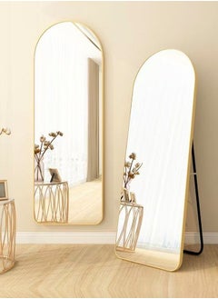 fashionhome Multipurpose Use Modern Scandinavian Arched Design Full Length Mirror Standing Hanging or Leaning Against Wall Large Bedroom Floor Mirror Dressing Mirror Wall-Mounted Mirror Round Corner Durable Iron Frame Decorative Mirror for Living Room Home Shops 80x180 cm  - Image 3