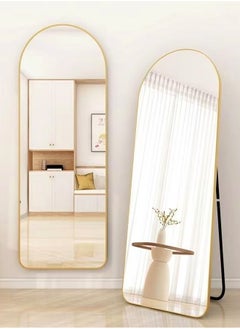 fashionhome Multipurpose Use Modern Scandinavian Arched Design Full Length Mirror Standing Hanging or Leaning Against Wall Large Bedroom Floor Mirror Dressing Mirror Wall-Mounted Mirror Round Corner Durable Iron Frame Decorative Mirror for Living Room Home Shops 80x180 cm  - Image 5