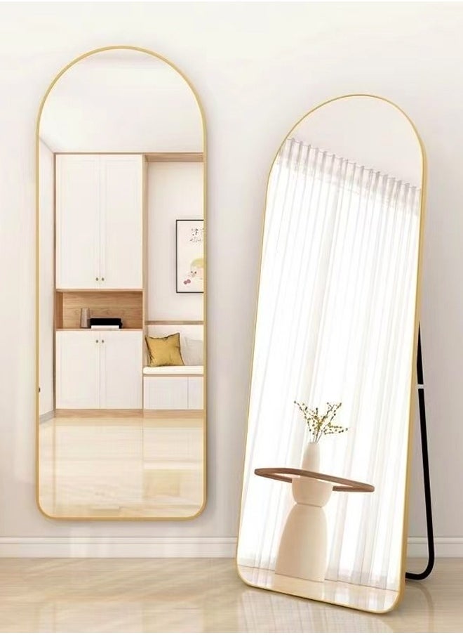fashionhome Multipurpose Use Modern Scandinavian Arched Design Full Length Mirror Standing Hanging or Leaning Against Wall Large Bedroom Floor Mirror Dressing Mirror Wall-Mounted Mirror Round Corner Durable Iron Frame Decorative Mirror for Living Room Home Shops 80x180 cm  - Image 5