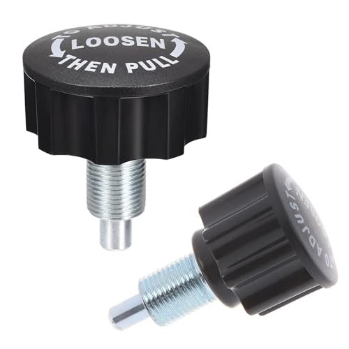 SquEqu 2 Pack Exercise Bike Pull Pin Spring Knob Replacement Universal M16 Pop Screw Height Adjust Locking Grip for Statioanry Cycling Bicyle Fitness Equipment Machines Weight Bench Bikes - Image 1
