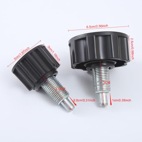 SquEqu 2 Pack Exercise Bike Pull Pin Spring Knob Replacement Universal M16 Pop Screw Height Adjust Locking Grip for Statioanry Cycling Bicyle Fitness Equipment Machines Weight Bench Bikes - Image 2