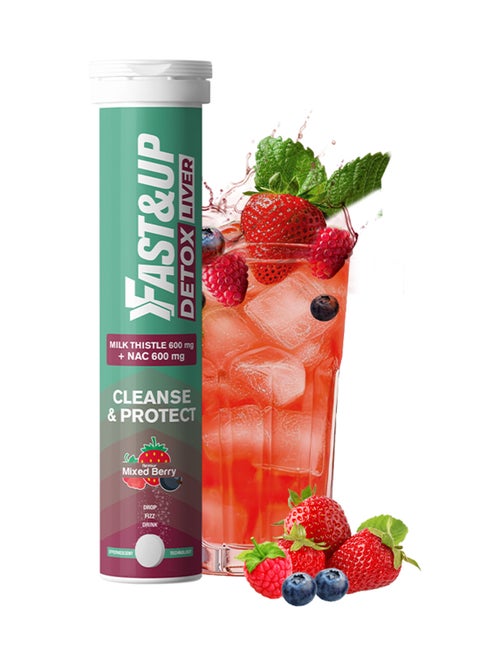 Daily Liver Detox - Detox Your Liver from Toxins - 20 Effervescent Tablets,  Mixed Berry Flavour