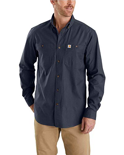 Carhartt Men's Rugged Flex Rigby Long Sleeve Work Shirt Shirt, -navy, X-Large - Image 1