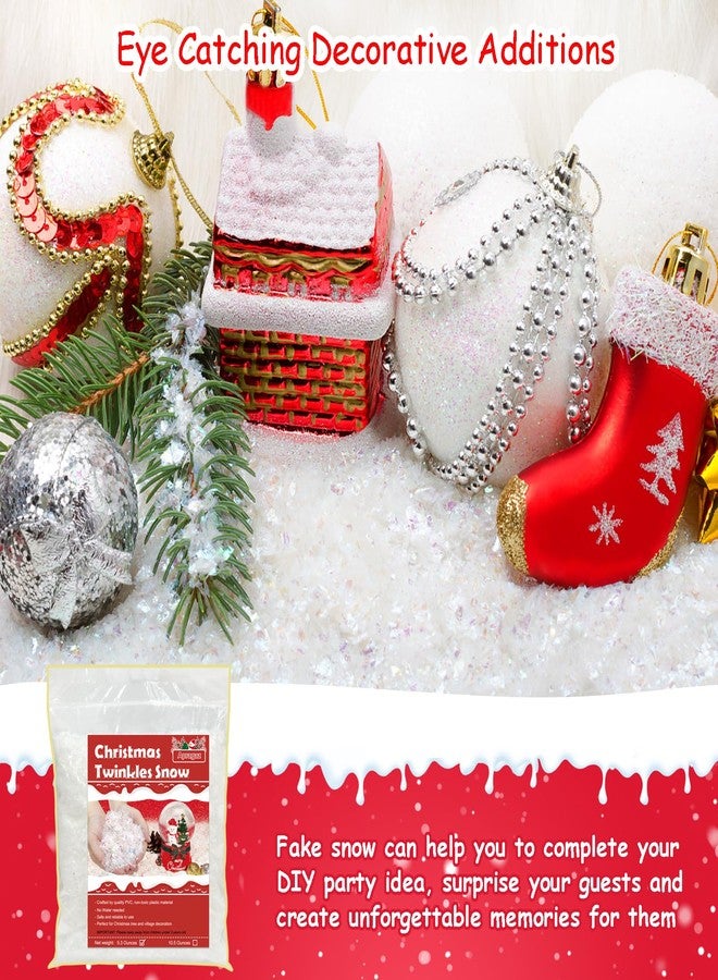 Apragaz زينة ثلجية صناعية لامعة من أبراغاز، وزن 5.3 أونصة، لتزيين قرية عيد الميلاد وشجرة عيد الميلاد ومستلزمات تزيين الحفلات (أبيض، لون AB) - Image 3