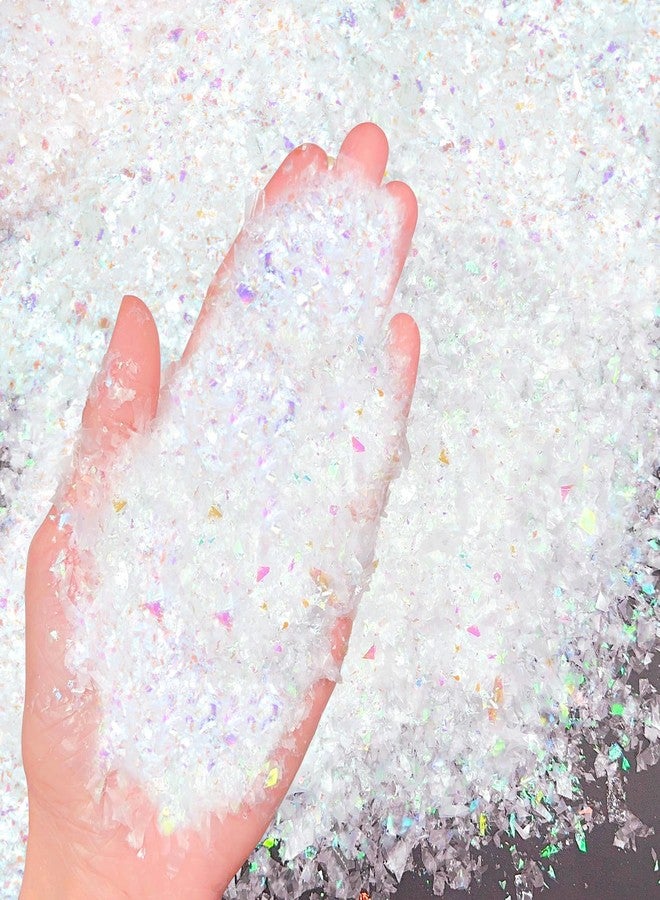 Apragaz زينة ثلجية صناعية لامعة من أبراغاز، وزن 5.3 أونصة، لتزيين قرية عيد الميلاد وشجرة عيد الميلاد ومستلزمات تزيين الحفلات (أبيض، لون AB) - Image 1