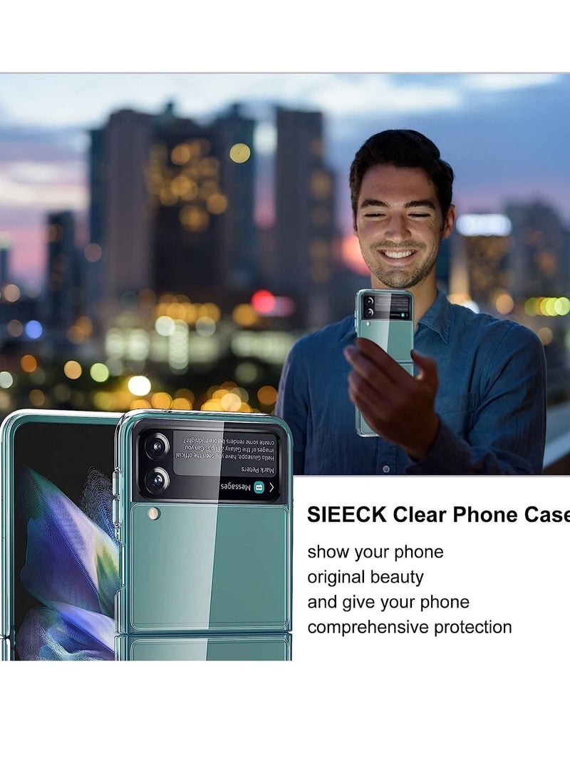 ELTRAZONE Case for Samsung Galaxy Z Flip3, Crystal Clear Hard PC Anti-Scratch Protective Case, Cell Phone Cover Cases for Samsung Galaxy Z Flip 3 5G - Image 3