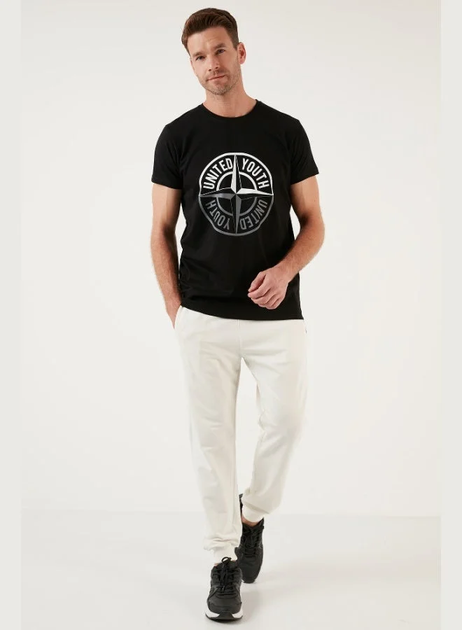 Buratti  Buratti Printed Crew Neck Cotton Slim Fit T Shirt Men's T SHIRT 541PUSULA for Men | Best Price UAE