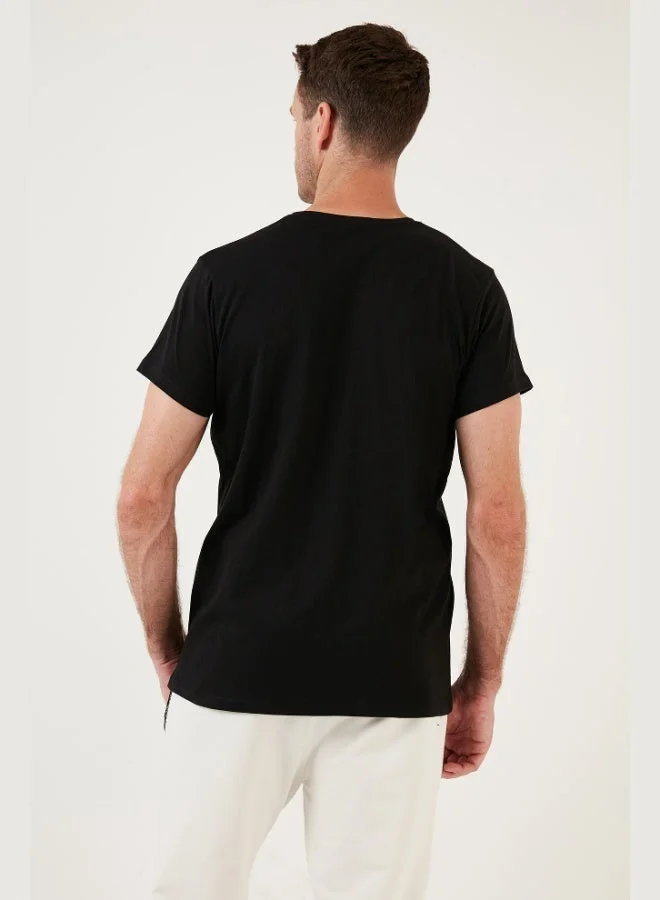 Buratti  Buratti Printed Crew Neck Cotton Slim Fit T Shirt Men's T SHIRT 541PUSULA for Men | Best Price UAE