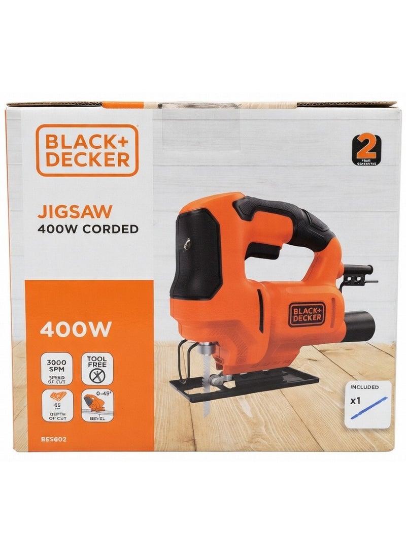 BLACK+DECKER Corded Single Speed Jigsaw 400W 230V - Image 1