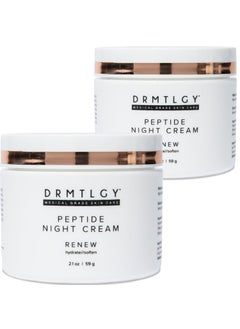 DRMTLGY Peptide Night Cream Face Moisturizer Fragrance Free and Oil Free Hydrating Facial Moisturizer for All Skin Types 21 oz 2 pack