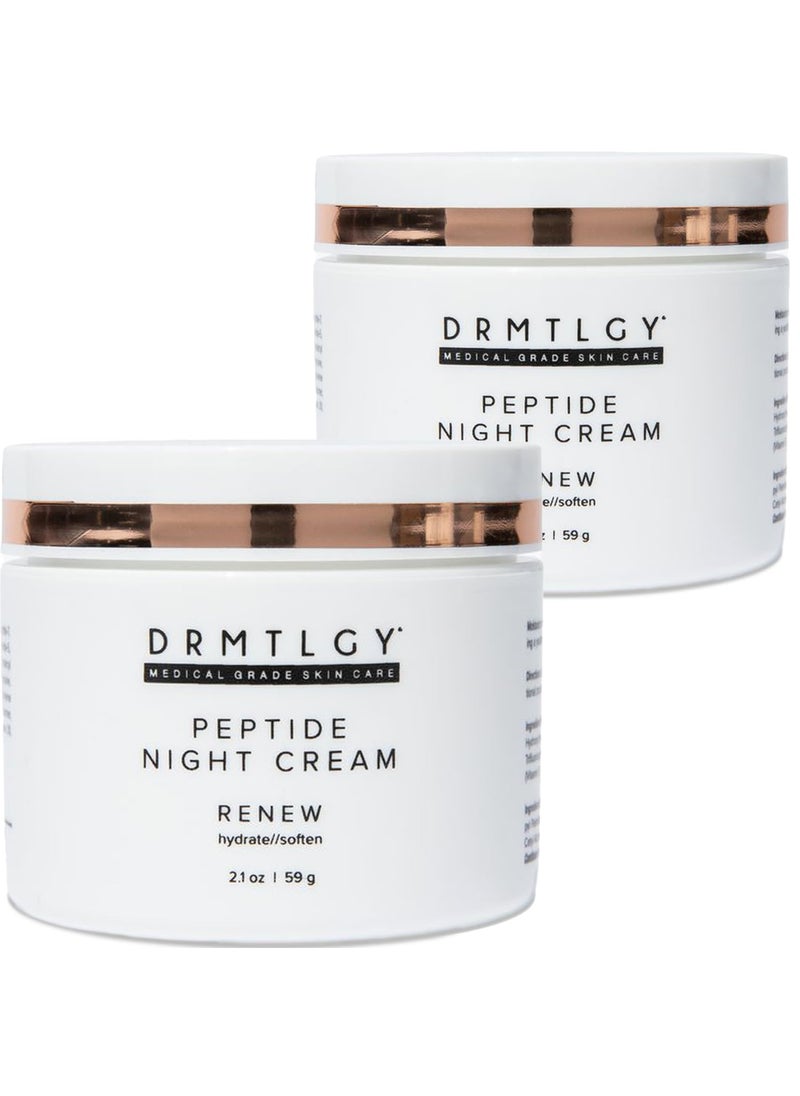 DRMTLGY - DRMTLGY Peptide Night Cream Face Moisturizer Fragrance Free and Oil Free Hydrating Facial Moisturizer for All Skin Types 21 oz 2 pack - Image 1