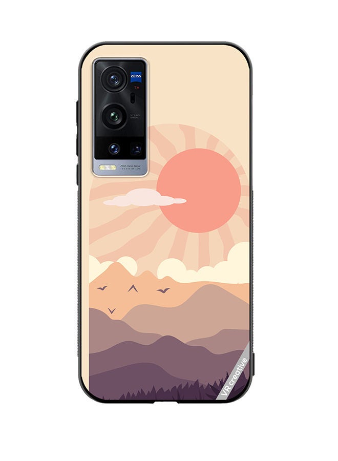 VR CREATIVE Protective Case Cover For Vivo X60 Pro Plus Abstract Landscape Design Multicolour - Image 1