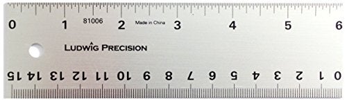 Ludwig Precision Aluminum Straight Edge Ruler, 6-INCH, Silver - Image 1