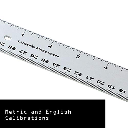 Ludwig Precision Aluminum Straight Edge Ruler, 6-INCH, Silver - Image 3