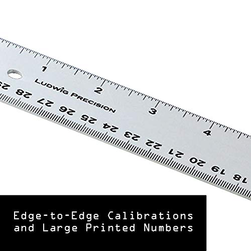 Ludwig Precision Aluminum Straight Edge Ruler, 6-INCH, Silver - Image 2