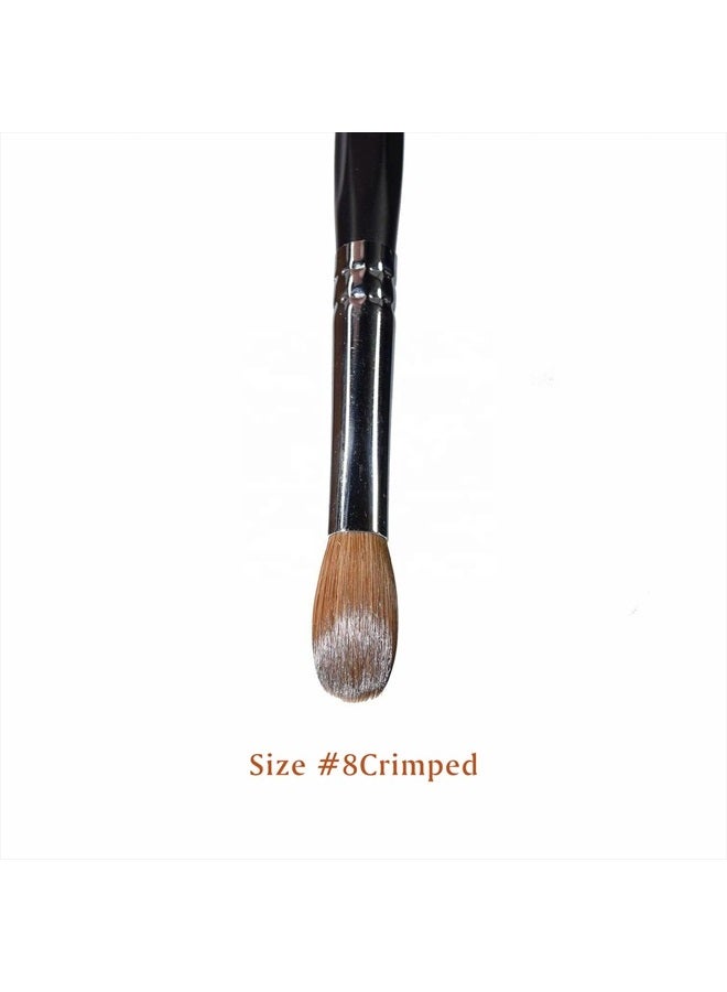 Yasterd Acrylic Nail Brush 100% Kolinsky Acrylic Brushes for Nails Size 8 Oval Crimped Shaped Nail Brushes for Acrylic Application Black Wood Handle Professional Nail Art Powder Brush Manicure Tool - Image 2
