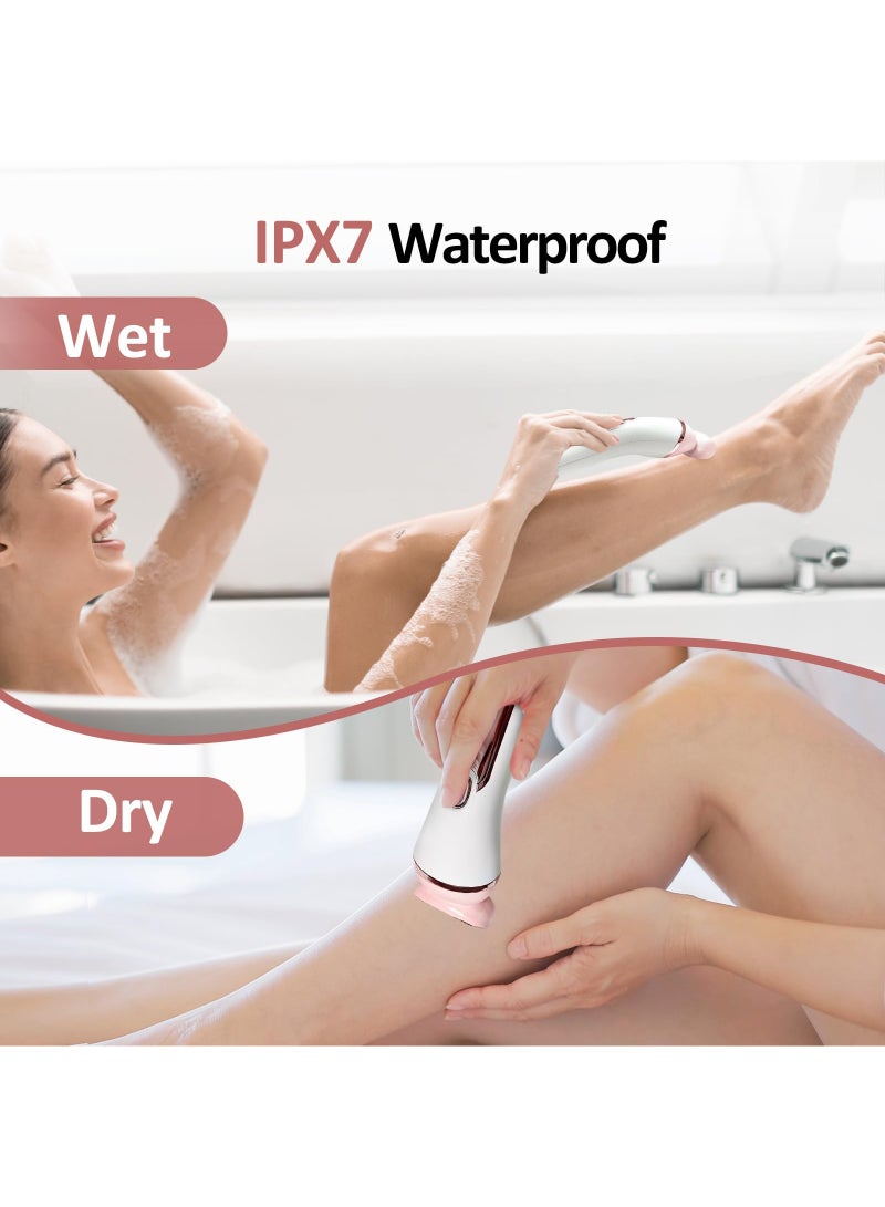 Epilator for Women, 6 in 1 Hair Removal Epilator, Shaver, Face Razor, Facial Brush, Face Massage and Body Exfoliator,IPX7 Waterproof Rechargeable Hair Removal for Women, 2 Speeds - Image 4
