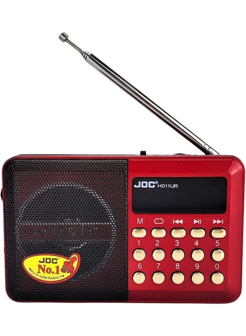 H011Ur Digital Portable Mini Radio For Home And Office - Red