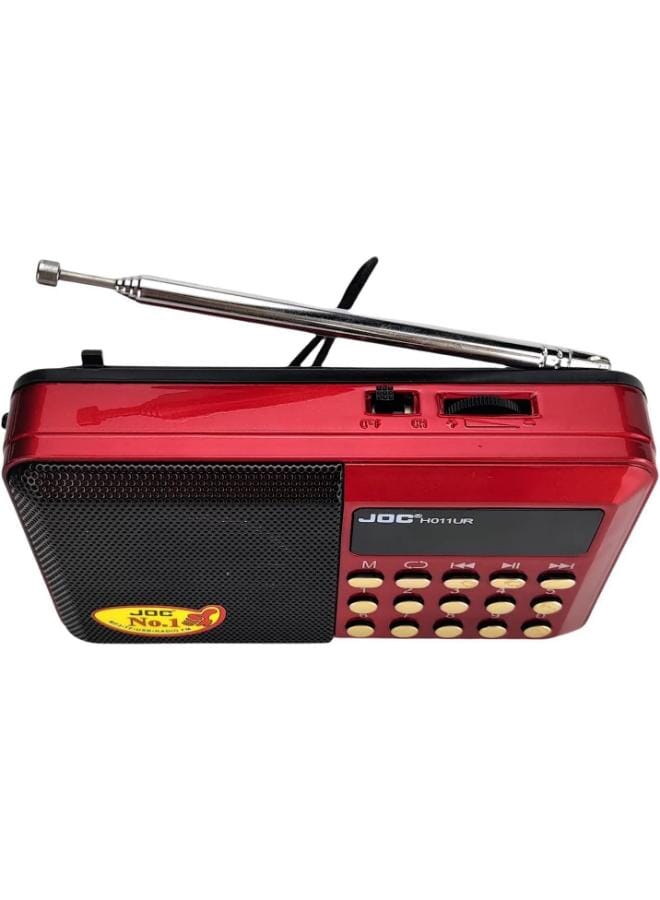 H011Ur Digital Portable Mini Radio For Home And Office - Red