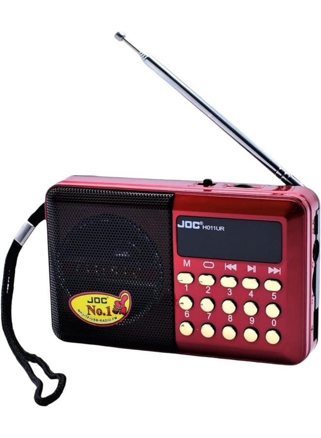 H011Ur Digital Portable Mini Radio For Home And Office - Red