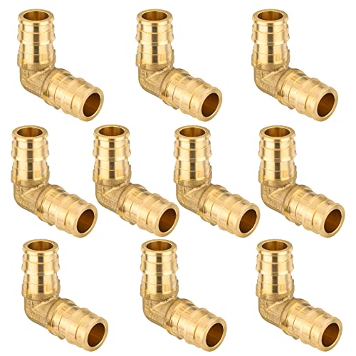 GUOFIS 10 Pack PEX A Expansion 90 Elbow12 Inch F1960 Brass Pex A Full Flow Expansion Fittings12x 12 Elbow for PEX A Pipe Tubing ConnectionPEX1960033 - Image 1