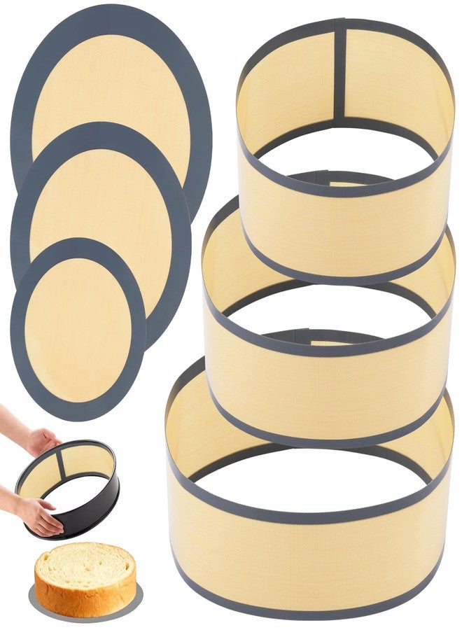 Lainballow 3 Set Silicone Baking Mat for Springform Pan 4/7/9 Inch, Cheesecake Pan Protector, Nonstick Baking Mat for Prevent Cake from Sticking to Bottom & Side, Easy Clean Silicone Mats for Baking - Image 1