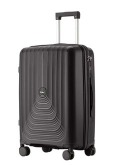 SENATOR Unisex Hard Case Medium Checked Luggage Lightweight PP Fashion Trolley Luggage with 4 Double Spinner Wheel and 3-Digit Combination Lock KH1009 Black  - Image 1