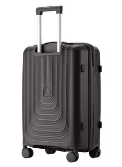 SENATOR Unisex Hard Case Medium Checked Luggage Lightweight PP Fashion Trolley Luggage with 4 Double Spinner Wheel and 3-Digit Combination Lock KH1009 Black  - Image 2