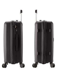 SENATOR Unisex Hard Case Medium Checked Luggage Lightweight PP Fashion Trolley Luggage with 4 Double Spinner Wheel and 3-Digit Combination Lock KH1009 Black  - Image 3