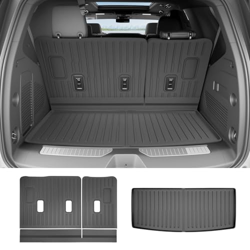 Qyebbk Cargo Liners for 2022-2025 Chevy Chevrolet Tahoe/GMC Yukon Trunk Mat with 3rd Row Seat Back Cover Accessories, All Weather Rear Cargo Mat Backrest Protector(Not for Yukon XL) - Image 1