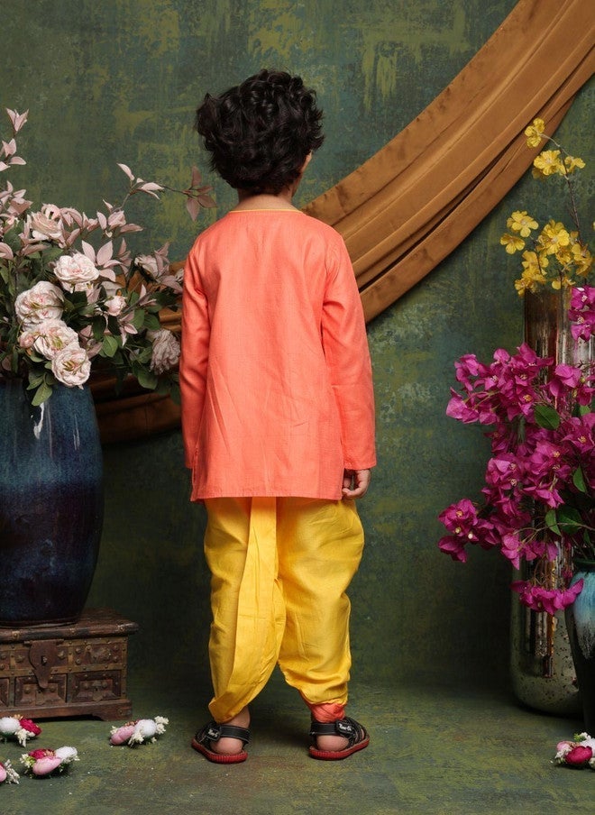Saka Designs Boys Pure Cotton Angrakha Kurta with Dhoti Pants - Image 4