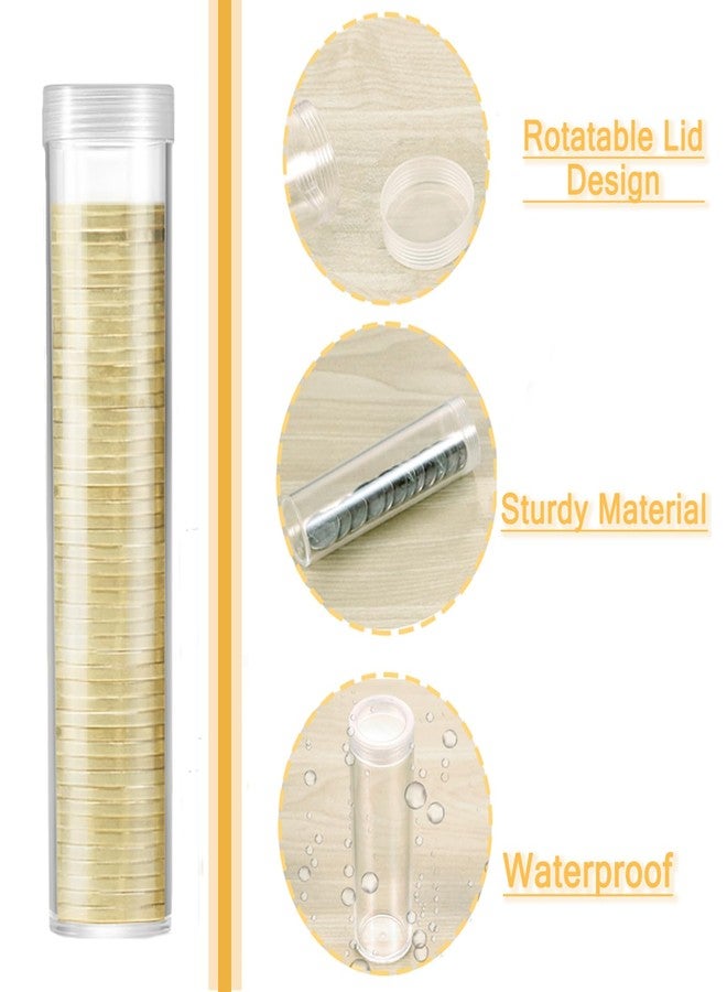 MUDOR 40 Pack Coin Storage Tube for Cent, Plastic Coin Holders Tube with Screw-On Caps, Coin Collection Supplies,Long-Term Coin Storage (Cent) - Image 3