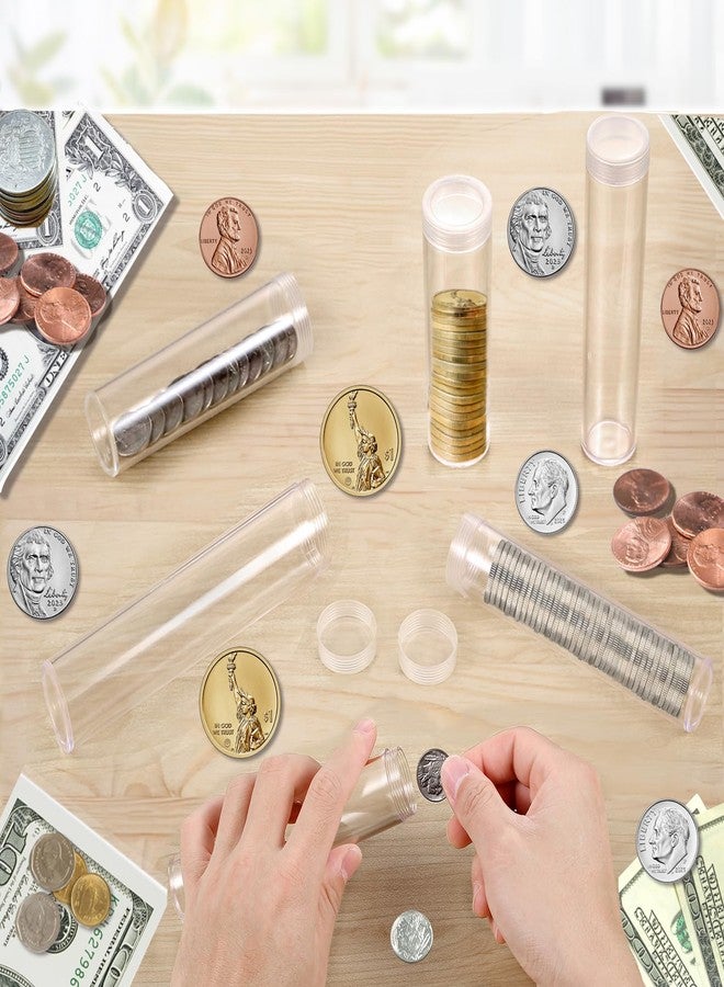 MUDOR 40 Pack Coin Storage Tube for Cent, Plastic Coin Holders Tube with Screw-On Caps, Coin Collection Supplies,Long-Term Coin Storage (Cent) - Image 4
