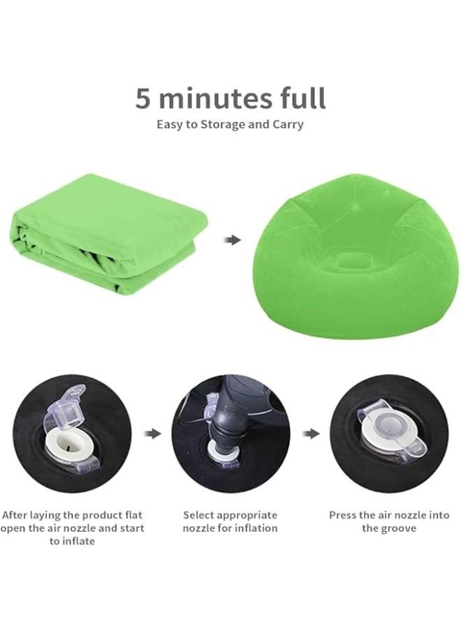 Executive LLC Inflatable Sofa with Air Pump, Foldable Lounge Chair, Single Person Plush Sofa, Inflatable Outdoor Study Chair (Green)  - Image 3