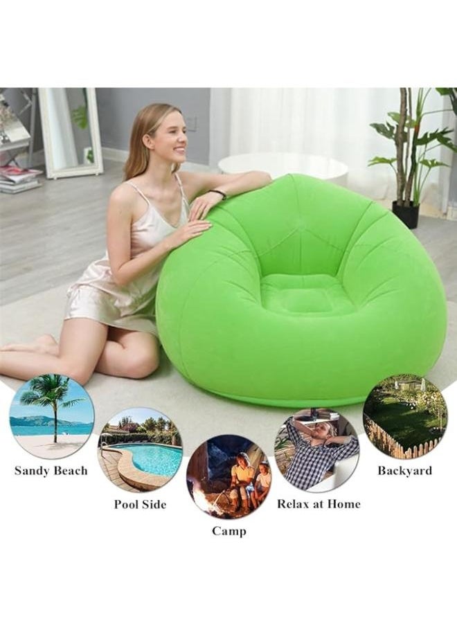 Executive LLC Inflatable Sofa with Air Pump, Foldable Lounge Chair, Single Person Plush Sofa, Inflatable Outdoor Study Chair (Green)  - Image 4