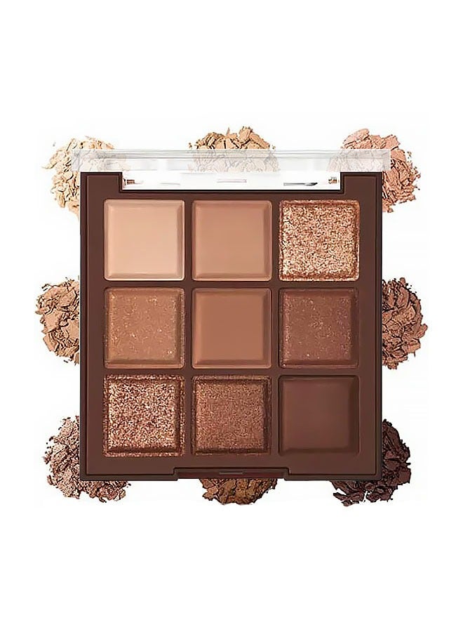 MUGE LEEN 9 Color Chocolate Eyeshadow Tray,Matte,Pearl, Earth, Brown, Waterproof, Sweat Resistant, Long-Lasting Makeup - Image 2