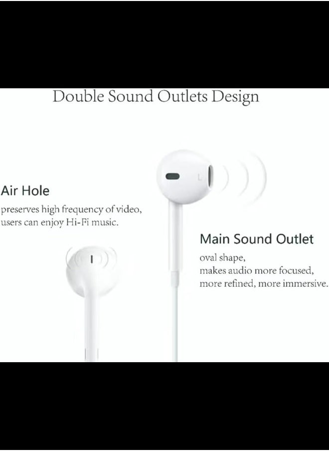 Generic - Ear Pods Headphones Compatible with iPhone, Wired Ear Buds with Built-in Remote to Control Volume, Music and Phone Calls | for iPhone 14/13/12/11, iPad Pro, Air Pods, Samsung Galaxy and More. - Image 1