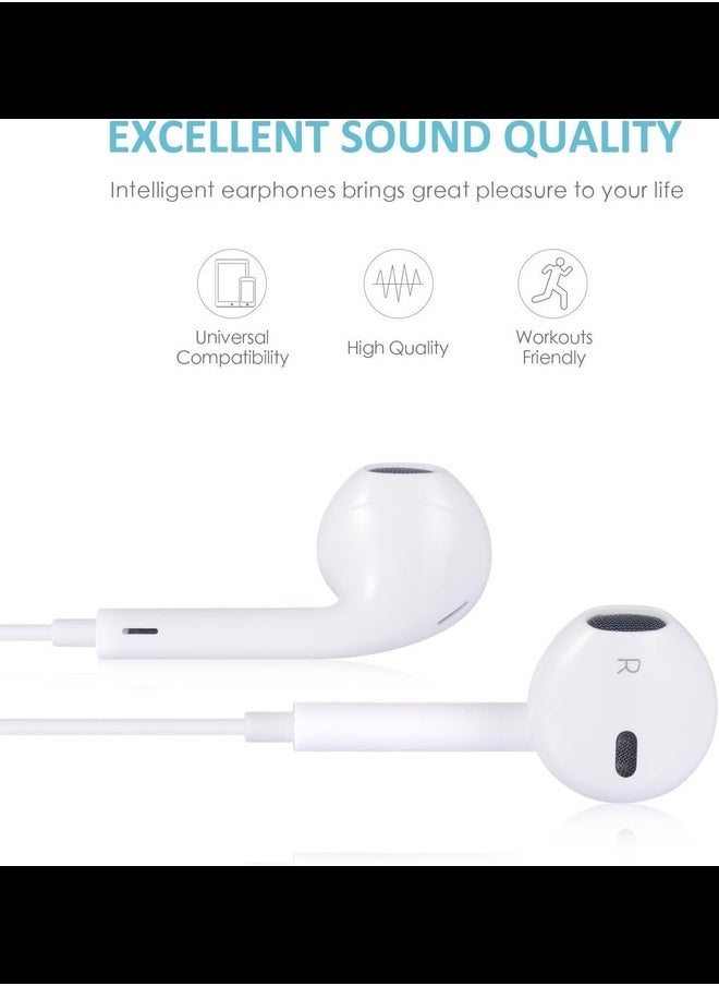 Generic - Ear Pods Headphones Compatible with iPhone, Wired Ear Buds with Built-in Remote to Control Volume, Music and Phone Calls | for iPhone 14/13/12/11, iPad Pro, Air Pods, Samsung Galaxy and More. - Image 1