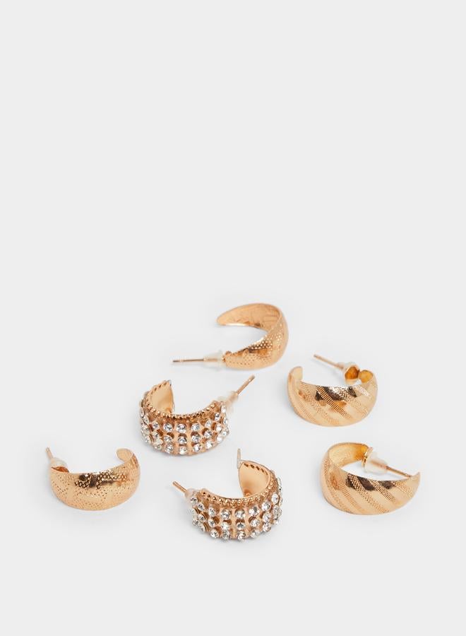 ستايلي مجموعة من 12 أقراط اذن منمقة - Image 4