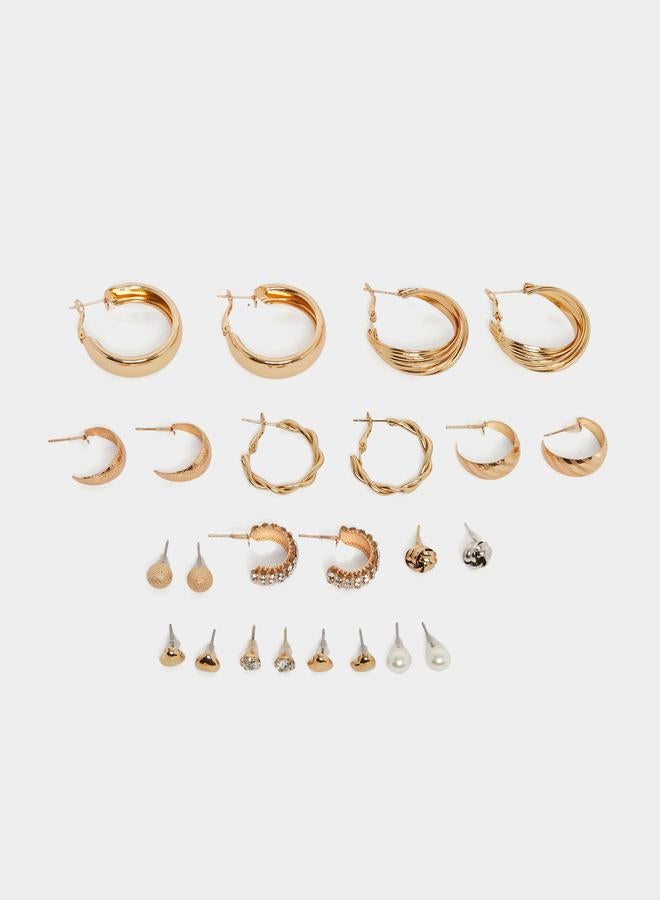 ستايلي مجموعة من 12 أقراط اذن منمقة - Image 1