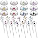 Lewtemi Princess Dressup Accessories 24 Pieces Princess Crowns and Wands Heart Adult Wand and Crown Plastic Queen Tiara and Wand for Party Supplies Girls over 12 years old - Image 2