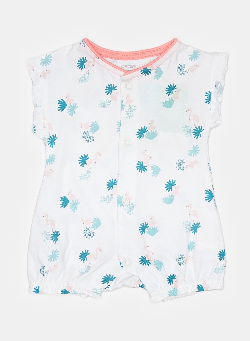 Okaidi OBaiBi By Okaidi Baby Girls Printed Jumpsuit - Image 1